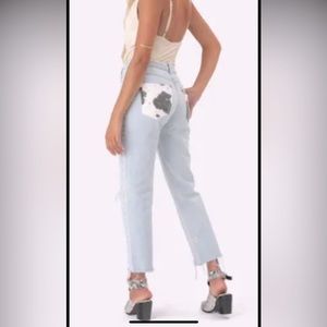 Adika Jeans with Cow Print Pockets